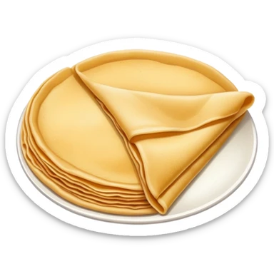 Simplest possible crepe or pancake with flat colors sticker