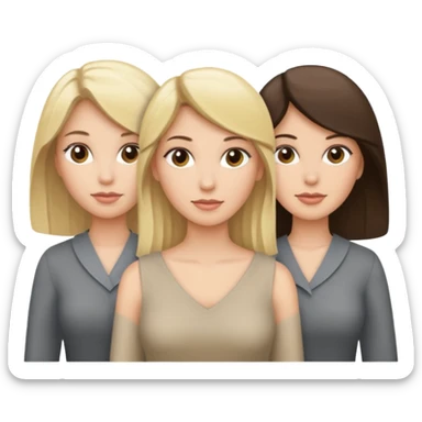 Three women blonde brunette gray sticker