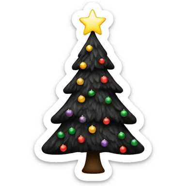black christmas tree sticker