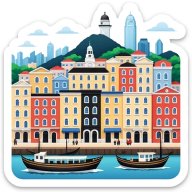 a centre of commerce of British and Hong Kong style colonialism sticker