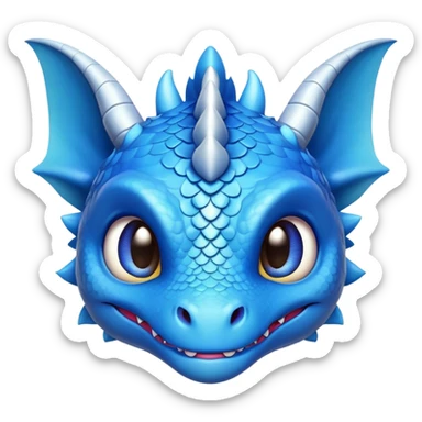 cute blue baby dragon head  sticker