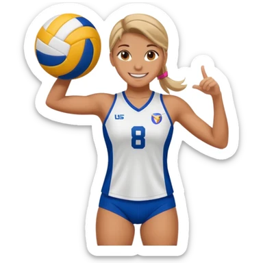 volleyball girl full body sticker