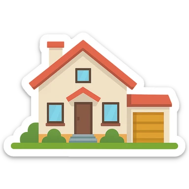 Flat design style house sticker