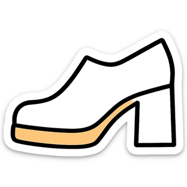 chunky white heel, stylish, modern, minimal background sticker