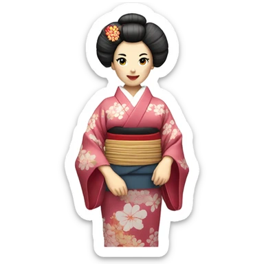 Geisha with kimono sticker