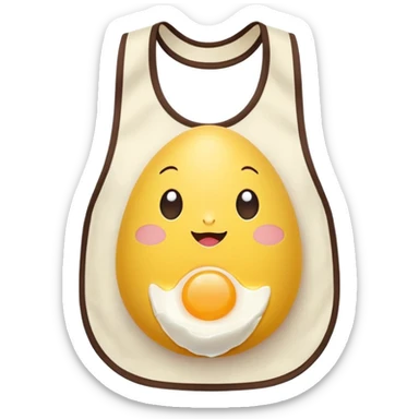 Yellow bib with egg pattern sticker