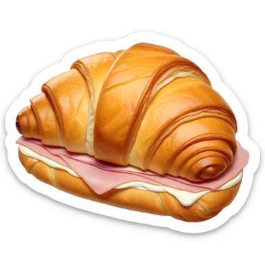 Ham and cheese croissant with cream cheese on top of it 😆😆😆 sticker