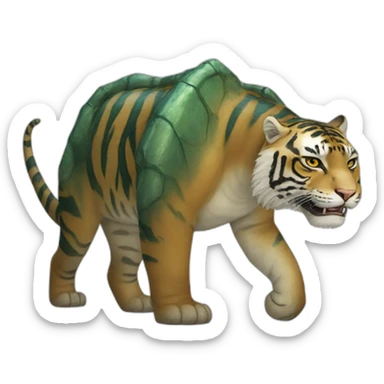 Un chat sur un tigre qui est sur un éléphant qui est sur Un dinosaure sticker