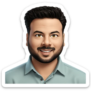 smiling boy with beard portrait sticker