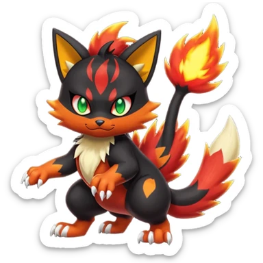 Nargacuga-Litten-Torracat-fusion-Fakemon-Pokémon-creature  sticker