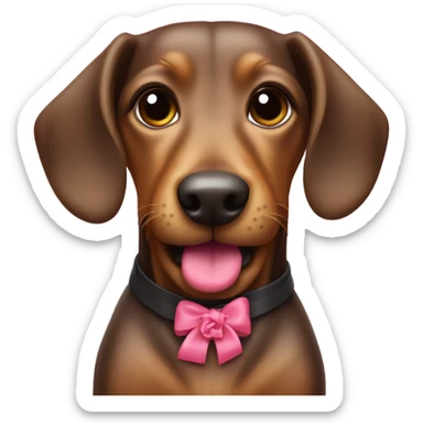 Dackel mit rosa Schleife sticker