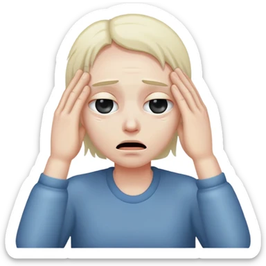 Hands dragging down eyes and looking dead sticker