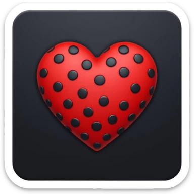 goth heart with black and red polka dots sticker