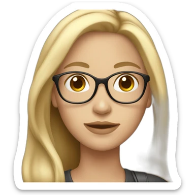 Female photographer light skinned long hair sticker