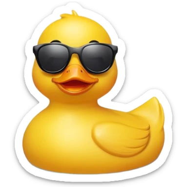 Rubber duck wearing sunglasses sticker
