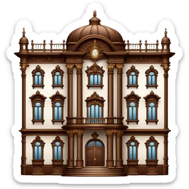 chocolate brown and white embellished baroque palace sticker