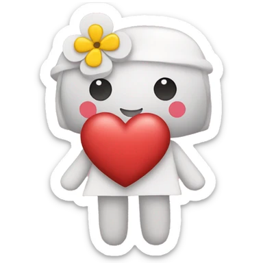 make a heart with a flower dressed as a square dance sticker