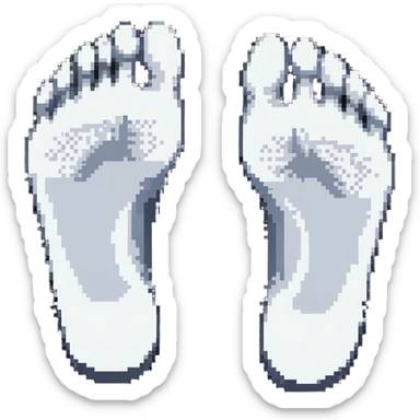 realistic foot soles with white sap coating sticker