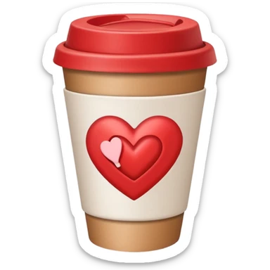 to-go coffee cup with a heart on it, representing a café sticker