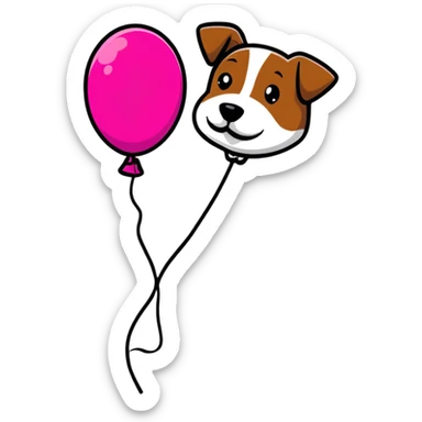 hot pink helium balloon dog sticker