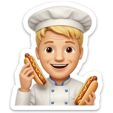 gordon ramsay eat a hotdog, happy smile sticker
