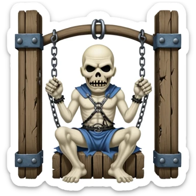 iron maiden monster Eddie  in a medieval torture device - cover x factor sticker