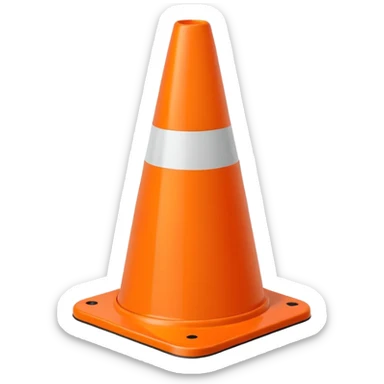 Cono naranja obra construcción  sticker