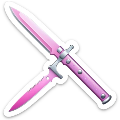 Pink ombre knife with glitter sticker