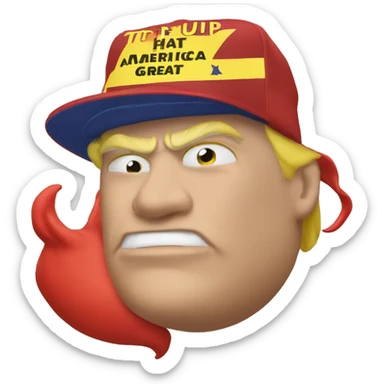 Red Trump make America great again hat  sticker
