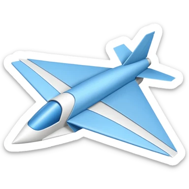 Folded paper plane sticker