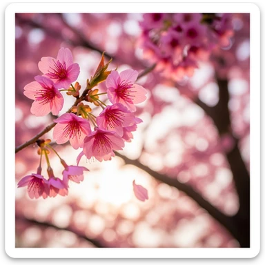 pink cherry blossom, no background sticker