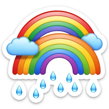 rainbow rainy day  sticker