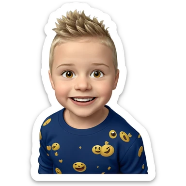 happy boy with a grin sticker