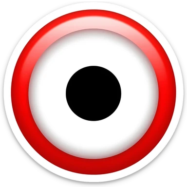 Create an emoji where there is a outer red circle inside there another circle of white and the inside which another black circle like that of eye of lord jagannath sticker