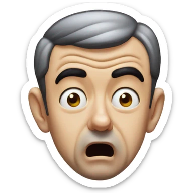 mr bean grabs his head sticker