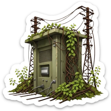 a collapsed substation during the apocalypse sticker