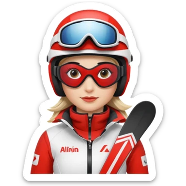 Female Alpine skiing sticker