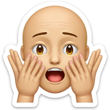 Emoji who is criing with hands on face gesturing criing sticker