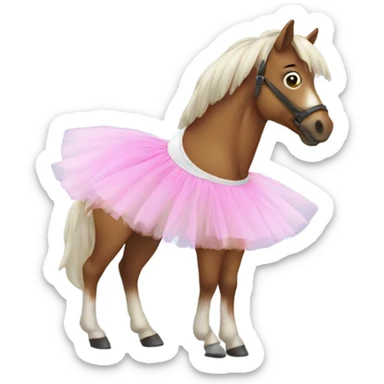 Horse wearing a tutu sticker
