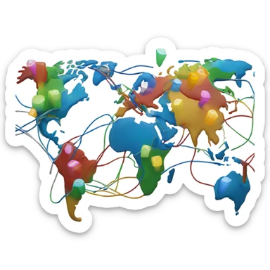 world Lan cable sticker