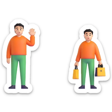 A rich person on the left and a poor person on the right, depicting inequality sticker