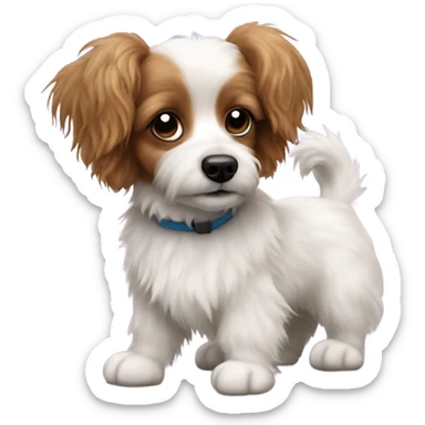 Fluffy Papillon poodle Jack Russell sticker