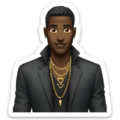 stylish guy with jewelry looks like unfathomable evil sticker
