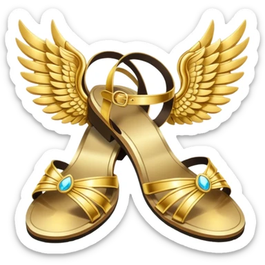  gold winged sandals sticker