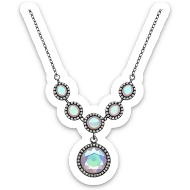 necklace made with small stones sticker