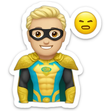 Superhero Kazakhman with ornament of Kazakhstan sticker