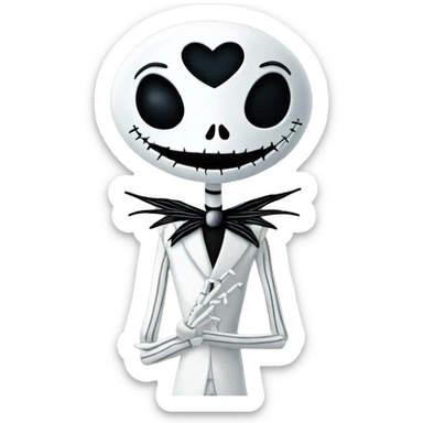 Jack skellington with sign said I love you Lisbeth  sticker