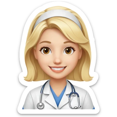 Blonde girl nurse  sticker