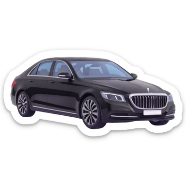 Place a clear plastic film beside the black luxury sedan, not touching the car, to show it is about to be applied, elegant 3D look sticker