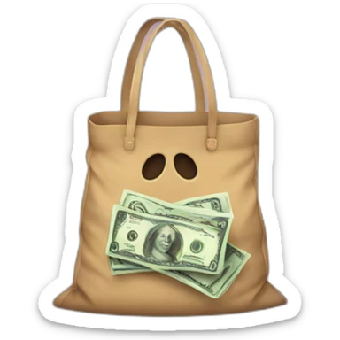  with a mask and a bag with a dollar sign on it sticker